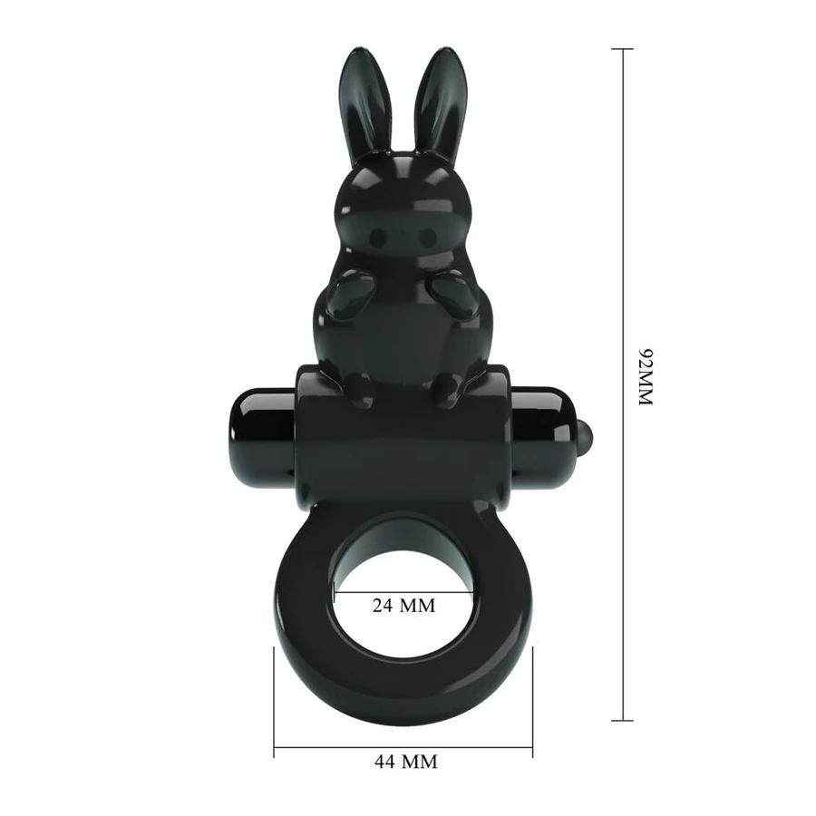 PRETTY LOVE - AUFREGENDER RING RABBIT VIBRATORRING 10 VIBRATIONEN SCHWARZ